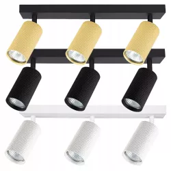 LAMPA sufitowa KINKIET LED ścienny Spot regulowany 3x GU10 oprawa czarna-5904703021766