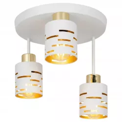 Lampa sufitowa wisząca żyrandol nad stół do kuchni 3x E27 loft biała złota-5904703023272