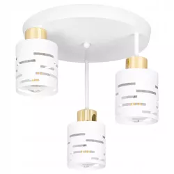Lampa sufitowa wisząca żyrandol nad stół do kuchni 3x E27 loft biała złota-5904703023272