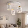 Lampa sufitowa wisząca żyrandol nad stół do kuchni 3x E27 loft biała złota-5904703023272