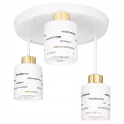 Lampa sufitowa wisząca żyrandol nad stół do kuchni 3x E27 loft biała złota-5904703023272