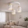 Lampa sufitowa wisząca żyrandol nad stół do kuchni 3x E27 loft biała złota-5904703023272