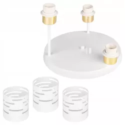 Lampa sufitowa wisząca żyrandol nad stół do kuchni 3x E27 loft biała złota-5904703023272