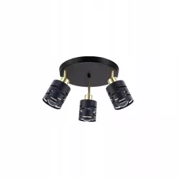 KINKIET LED CZARNY ZŁOTY E27 RUCHOMY 3x35W STAL-5904703023289