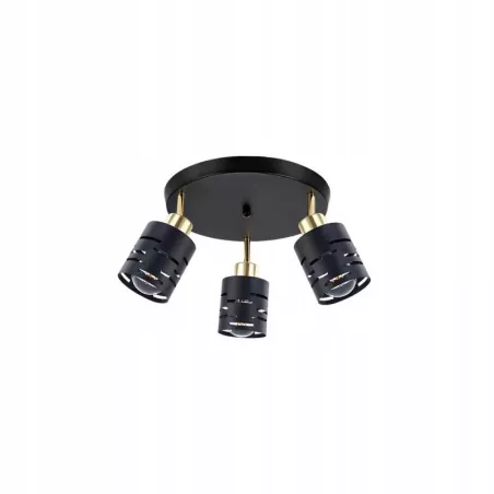 KINKIET LED CZARNY ZŁOTY E27 RUCHOMY 3x35W STAL-5904703023289