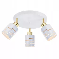 Lampa sufitowa Kinkiet żyrandol LED 3x E27 oprawa LOFT biały złota-5904703023296