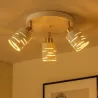 Lampa sufitowa Kinkiet żyrandol LED 3x E27 oprawa LOFT biały złota-5904703023296