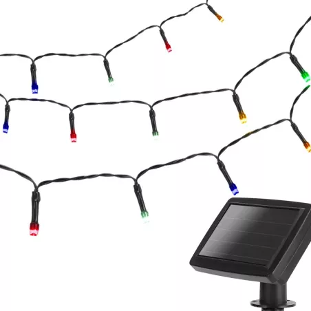 Łańcuch solarny girlanda LED 100 kolorowych lampek długość 10mb - 8433325208806