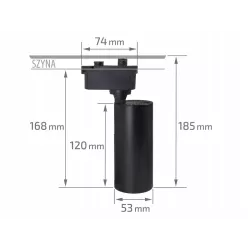 Piko reflektor spot LED/10W/4000K do szyny 1-fazowej czarny-5904703006503