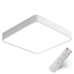 LAMPA SUFITOWA LED PLAFON WISZĄCA BIAŁA KWADRAT 60CM PILOT 3 KOLORY MODERN-5903002035337