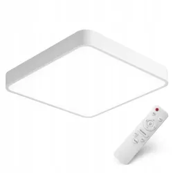 LAMPA SUFITOWA LED PLAFON WISZĄCA BIAŁA KWADRAT 60CM PILOT 3 KOLORY MODERN-5903002035337