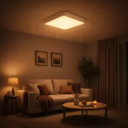 LAMPA SUFITOWA LED PLAFON WISZĄCA BIAŁA KWADRAT 60CM PILOT 3 KOLORY MODERN-5903002035337