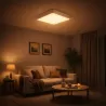 LAMPA SUFITOWA LED PLAFON WISZĄCA BIAŁA KWADRAT 60CM PILOT 3 KOLORY MODERN-5903002035337