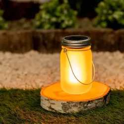 Lampion Ogrodowy LED Lampa Solarna Dekoracyjna Słoik 13cm Czujnik Zmierzchu-5903002033494