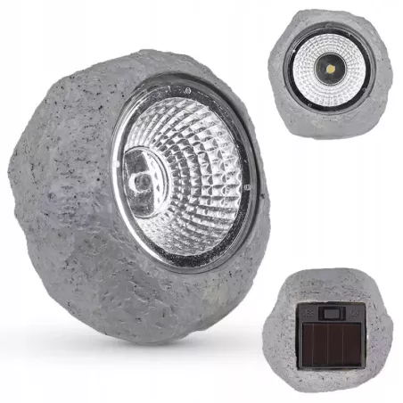 Lampa LED ogrodowa solarna kamień 8,5cm zewnętrzna-5904703014157