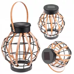 Lampa solarna ogrodowa zewnętrzna wisząca koszyk czujnik IP44 pleciona-5904703014232