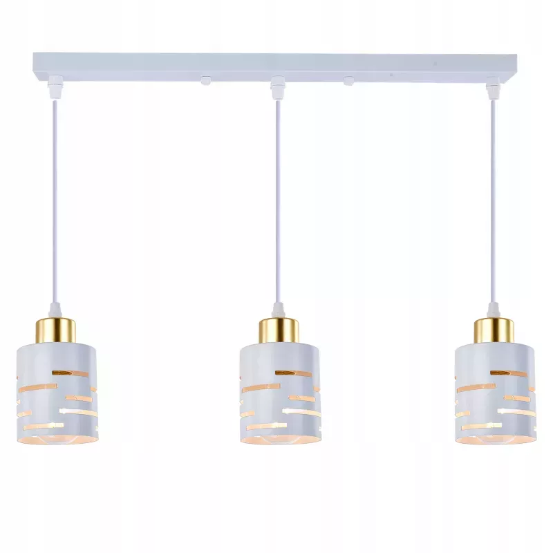 Lampa sufitowa wisząca żyrandol nad stół do kuchni 3x E27 loft biała-5904703023319