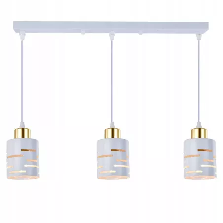 Lampa sufitowa wisząca żyrandol nad stół do kuchni 3x E27 loft biała-5904703023319
