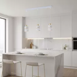 Lampa sufitowa wisząca żyrandol nad stół do kuchni 3x E27 loft biała-5904703023319