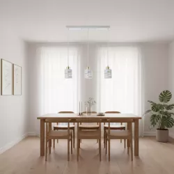 Lampa sufitowa wisząca żyrandol nad stół do kuchni 3x E27 loft biała-5904703023319