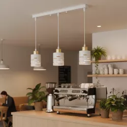 Lampa sufitowa wisząca żyrandol nad stół do kuchni 3x E27 loft biała-5904703023319