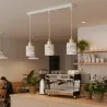 Lampa sufitowa wisząca żyrandol nad stół do kuchni 3x E27 loft biała-5904703023319