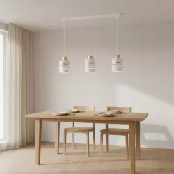 Lampa sufitowa wisząca żyrandol nad stół do kuchni 3x E27 loft biała-5904703023319