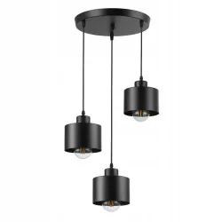 Lampa sufitowa wisząca żyrandol LED 3x E27 oprawa LOFT czarna-5904703010128