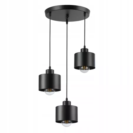 Lampa sufitowa wisząca żyrandol LED 3x E27 oprawa LOFT czarna-5904703010128