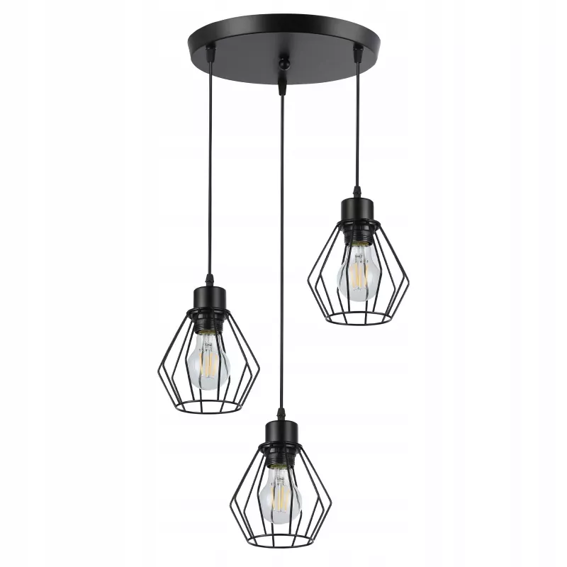 Oprawa wisząca E27 Otto x3 czarna-5904703010296