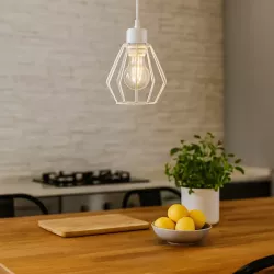 Lampa sufitowa wisząca żyrandol LED E27 oprawa LOFT BRYLANT biała-5904703000020
