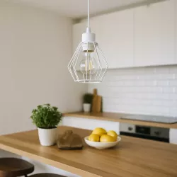 Lampa sufitowa wisząca żyrandol LED E27 oprawa LOFT BRYLANT biała-5904703000020