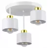 Lampa sufitowa wisząca kinkiet żyrandol LED 3x E27 oprawa biały złoty-5904703010821