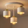 Lampa sufitowa wisząca kinkiet żyrandol LED 3x E27 oprawa biały złoty-5904703010821