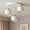 Lampa sufitowa wisząca kinkiet żyrandol LED 3x E27 oprawa biały złoty-5904703010821