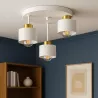 Lampa sufitowa wisząca kinkiet żyrandol LED 3x E27 oprawa biały złoty-5904703010821