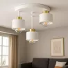 Lampa sufitowa wisząca kinkiet żyrandol LED 3x E27 oprawa biały złoty-5904703010821