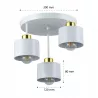 Lampa sufitowa wisząca kinkiet żyrandol LED 3x E27 oprawa biały złoty-5904703010821