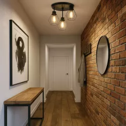 Lampa sufitowa wisząca kinkiet żyrandol 3x E27 oprawa LOFT czarna-5904703010449