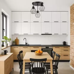 Lampa sufitowa wisząca kinkiet żyrandol 3x E27 oprawa LOFT czarna-5904703010449