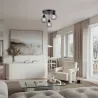 Lampa sufitowa wisząca kinkiet żyrandol 3x E27 oprawa LOFT czarna-5904703010449