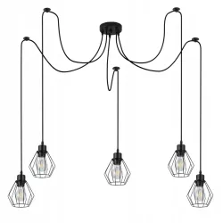 Lampa sufitowa wisząca żyrandol LED 5xE27 oprawa LOFT PAJĄK-5904703010166