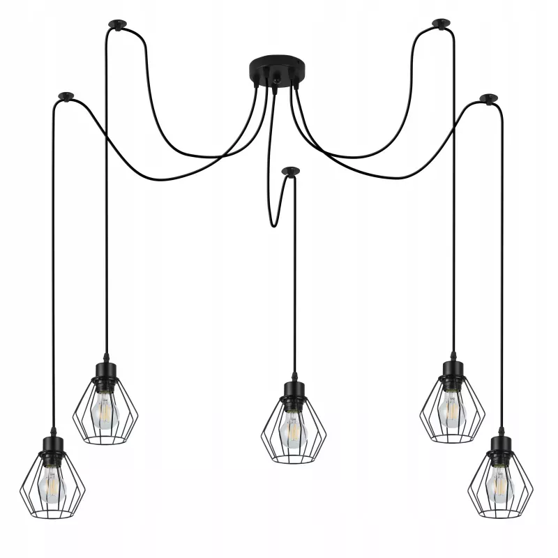 Lampa sufitowa wisząca żyrandol LED 5xE27 oprawa LOFT PAJĄK-5904703010166