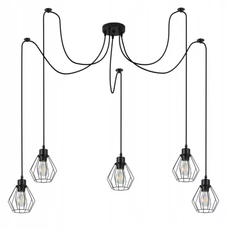 Lampa sufitowa wisząca żyrandol LED 5xE27 oprawa LOFT PAJĄK-5904703010166