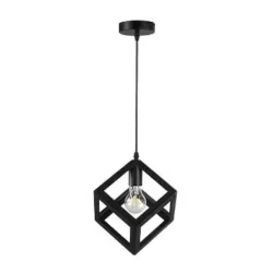 LAMPY WISZĄCE E27 CZARNA STAL 35W OPRAWA CUBE-5904703010265