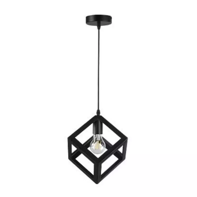 LAMPY WISZĄCE E27 CZARNA STAL 35W OPRAWA CUBE-5904703010265