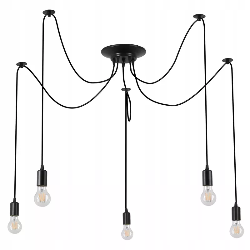 Lampa sufitowa wisząca żyrandol LED 5xE27 oprawa LOFT PAJĄK-5904703010623
