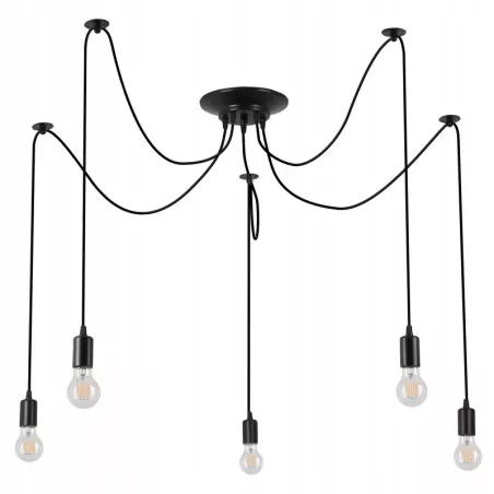 Lampa sufitowa wisząca żyrandol LED 5xE27 oprawa LOFT PAJĄK-5904703010623