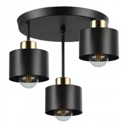 LAMPA WISZĄCA E27 LED ŻYRANDOL LOFTOWY CZARNY ZŁOTY DO SALONU-5904703010845