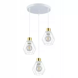 Lampa sufitowa wisząca żyrandol LED E27 oprawa LOFT BRYLANT biała-5904703010302